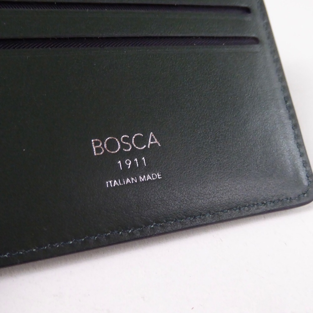 Bosca Pebbled Leather Billfold Wallet NWT Italian - Green - Picture 2 of 7